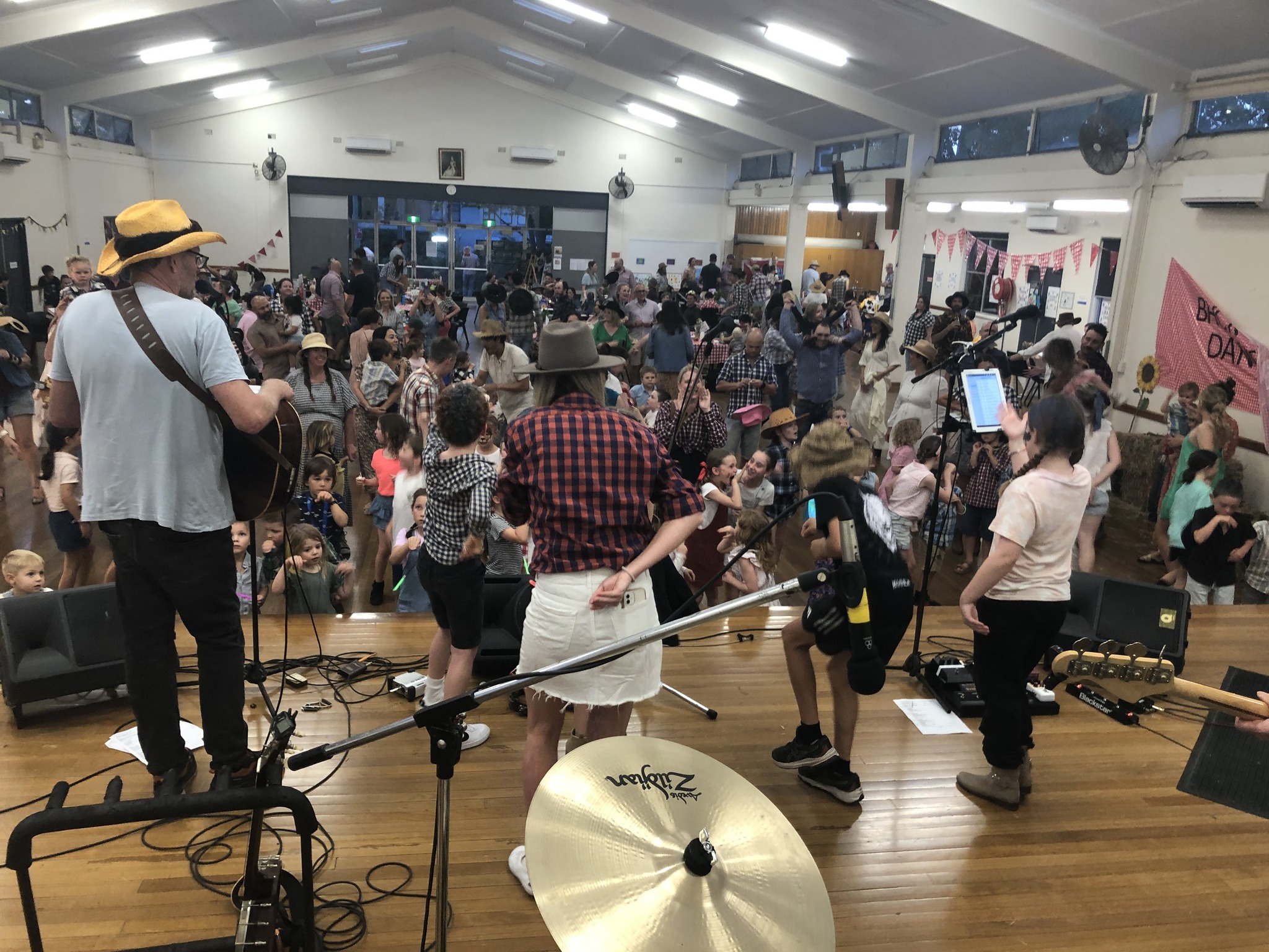 The Ducks performing as a group on stage